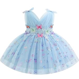 Blue Butterfly Dress Girls 18/24 Months